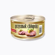 Smalec z mięsem , cena 3,99 PLN za puszka 400 g 
 klasyczny ...
