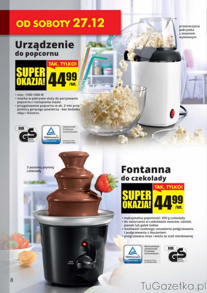 Urządzenie do popcornu oraz fontanna do czekolady