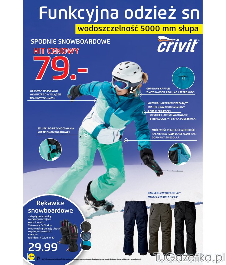 spodnie snowboardowe miętowe