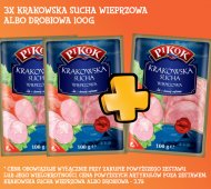 3x Krakowska sucha wieprzowa lub drobiowa , cena 7,58 PLN za ...